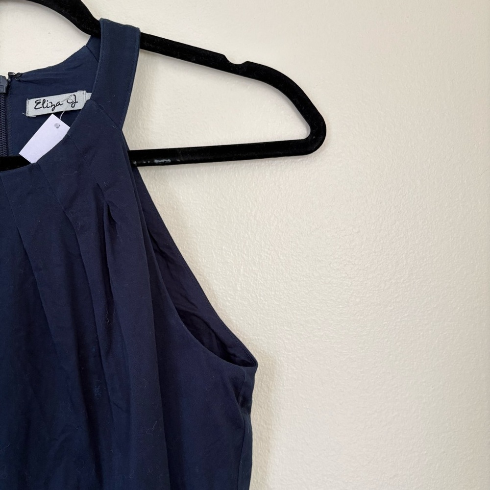 Eliza J Navy and White Striped Midi Dress Size 4 - Picture 5 of 15